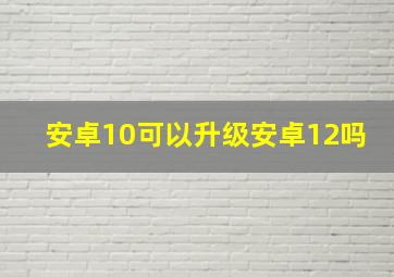 安卓10可以升级安卓12吗