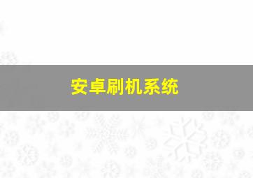 安卓刷机系统