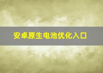 安卓原生电池优化入口