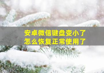 安卓微信键盘变小了怎么恢复正常使用了