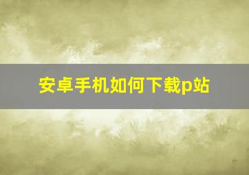 安卓手机如何下载p站