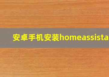 安卓手机安装homeassistant