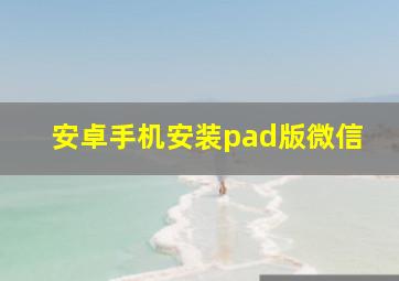 安卓手机安装pad版微信