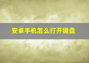 安卓手机怎么打开键盘