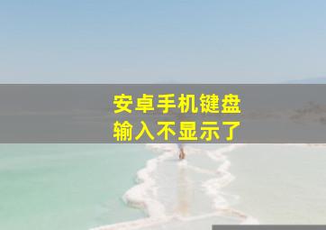 安卓手机键盘输入不显示了