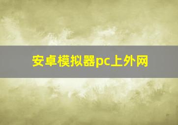 安卓模拟器pc上外网