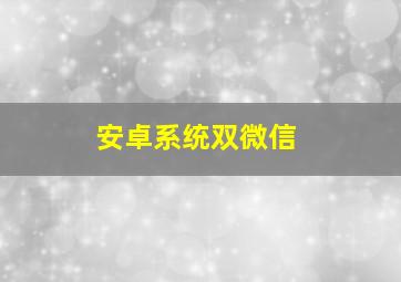 安卓系统双微信