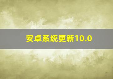 安卓系统更新10.0