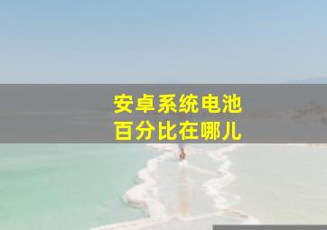 安卓系统电池百分比在哪儿