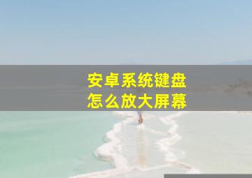 安卓系统键盘怎么放大屏幕