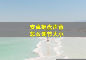 安卓键盘声音怎么调节大小