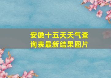 安徽十五天天气查询表最新结果图片