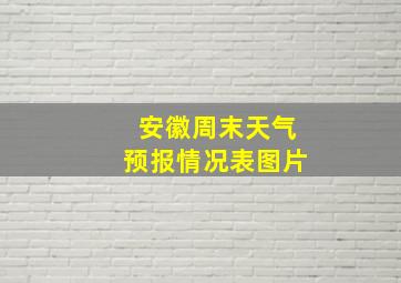 安徽周末天气预报情况表图片