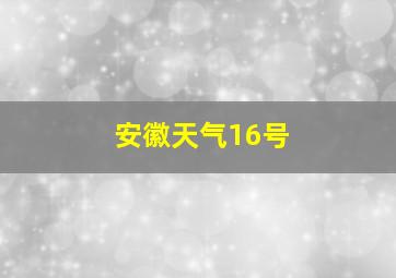 安徽天气16号