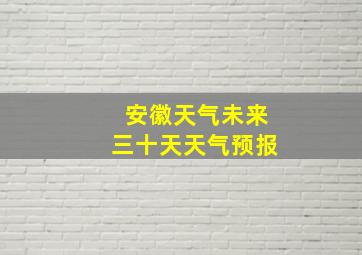 安徽天气未来三十天天气预报