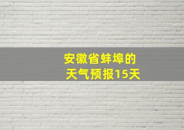 安徽省蚌埠的天气预报15天