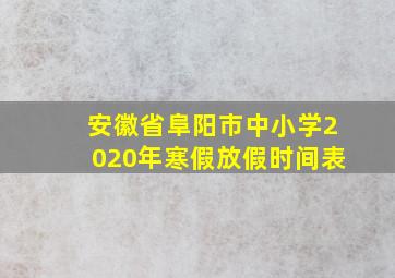 安徽省阜阳市中小学2020年寒假放假时间表