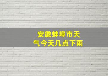 安徽蚌埠市天气今天几点下雨