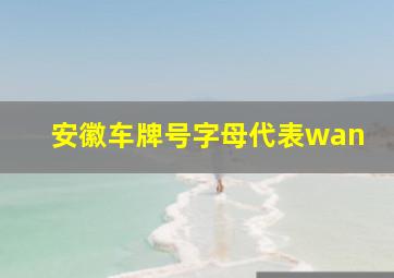 安徽车牌号字母代表wan