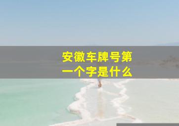 安徽车牌号第一个字是什么