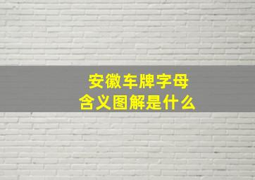 安徽车牌字母含义图解是什么