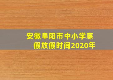 安徽阜阳市中小学寒假放假时间2020年