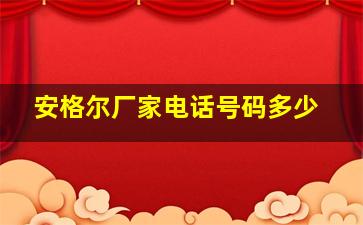 安格尔厂家电话号码多少