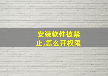 安装软件被禁止,怎么开权限