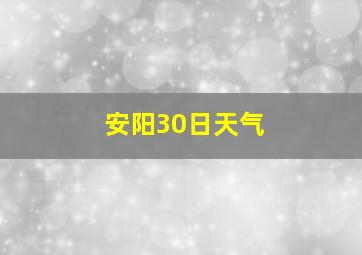 安阳30日天气