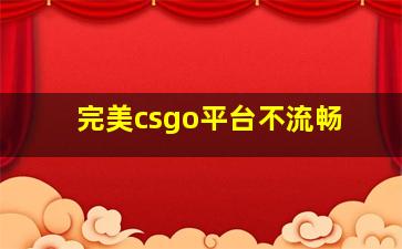 完美csgo平台不流畅