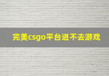 完美csgo平台进不去游戏