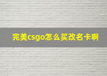 完美csgo怎么买改名卡啊