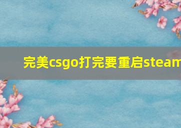 完美csgo打完要重启steam