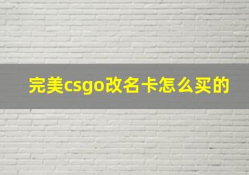 完美csgo改名卡怎么买的