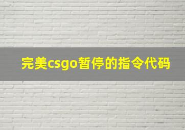 完美csgo暂停的指令代码