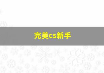 完美cs新手