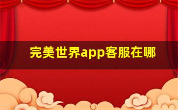 完美世界app客服在哪