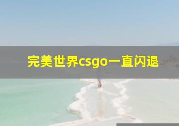 完美世界csgo一直闪退