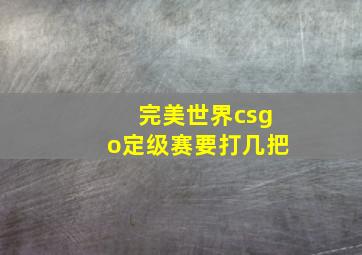 完美世界csgo定级赛要打几把