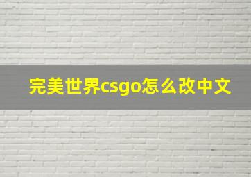 完美世界csgo怎么改中文