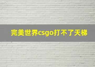 完美世界csgo打不了天梯