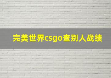 完美世界csgo查别人战绩