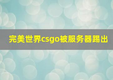 完美世界csgo被服务器踢出