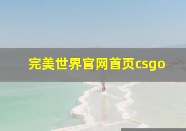 完美世界官网首页csgo