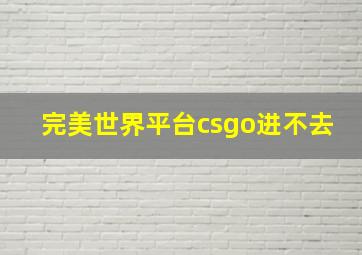 完美世界平台csgo进不去