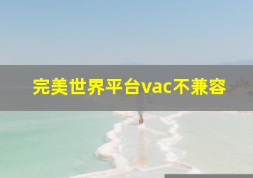 完美世界平台vac不兼容