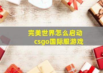 完美世界怎么启动csgo国际服游戏