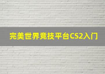 完美世界竞技平台CS2入门