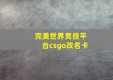 完美世界竞技平台csgo改名卡