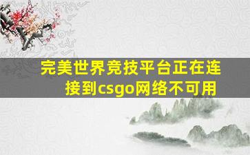 完美世界竞技平台正在连接到csgo网络不可用